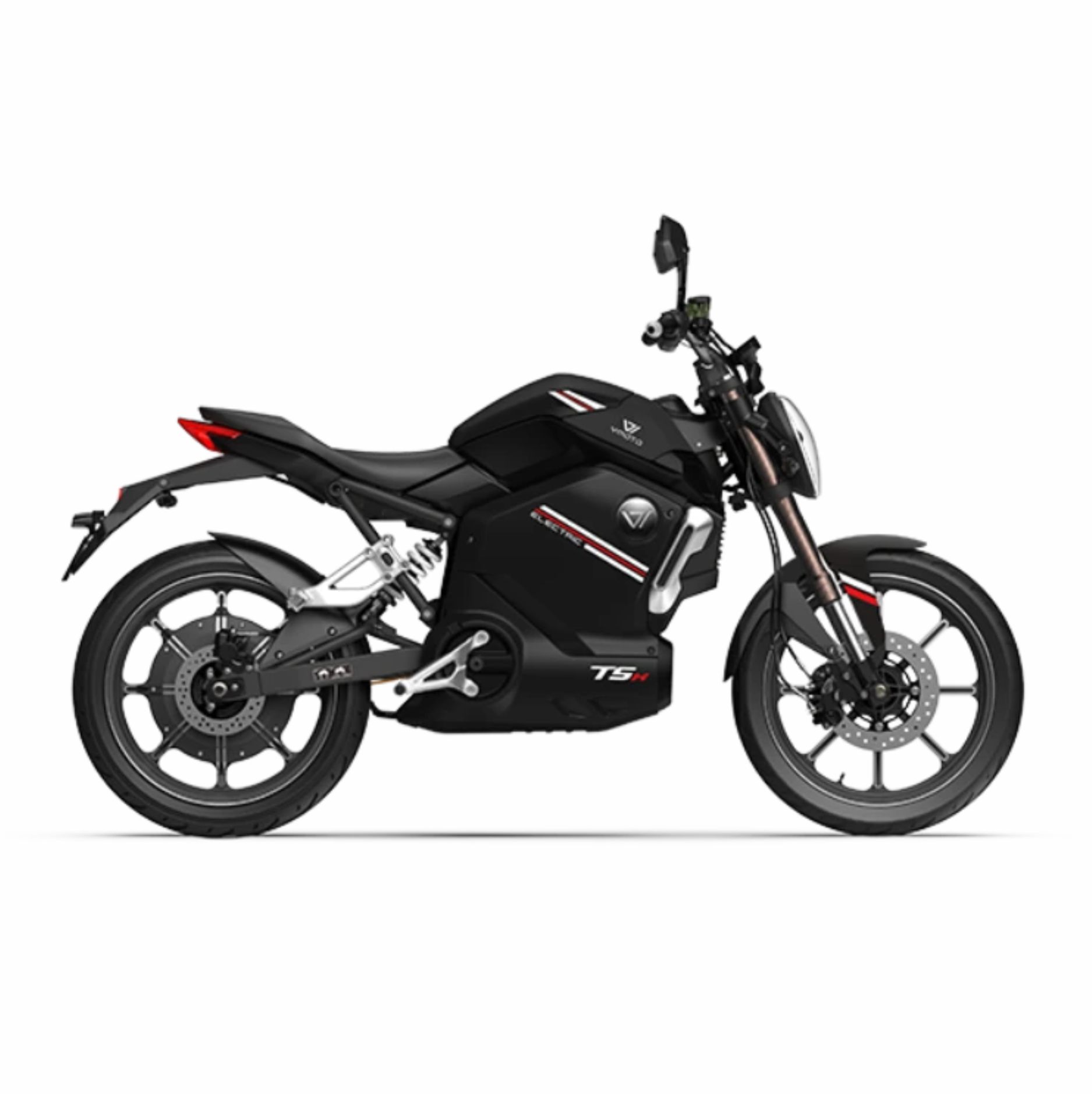 Moto électrique Tsx black 50 cm³ vue de profil droit, modèle haut de gamme pour trajet urbain et périurbain à Lille