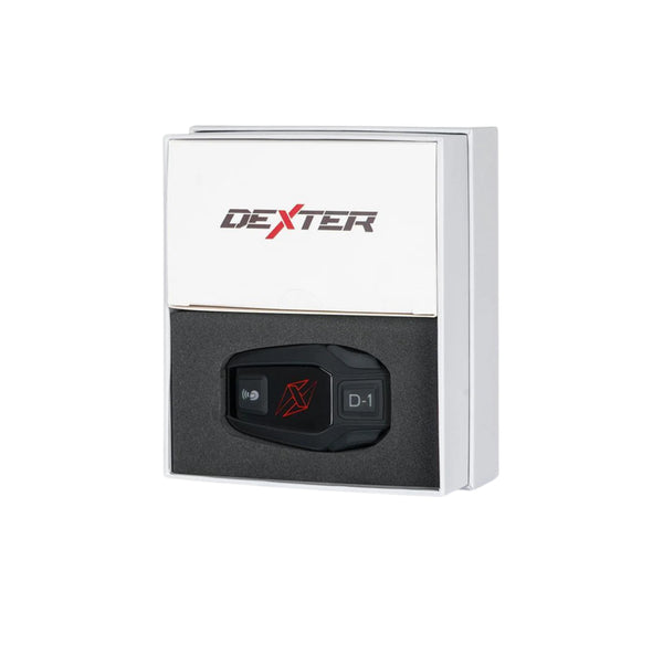 Intercom Dexter D1 EVO Solo pour moto et scooter, offrant une communication claire jusqu’à 1000 mètres. Disponible chez Lyliz Lille.