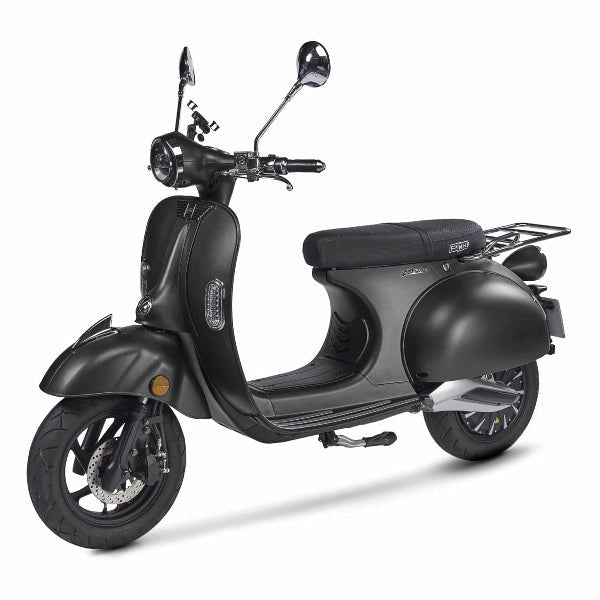 Scooter électrique Pink Style noir 125cc vue de coté