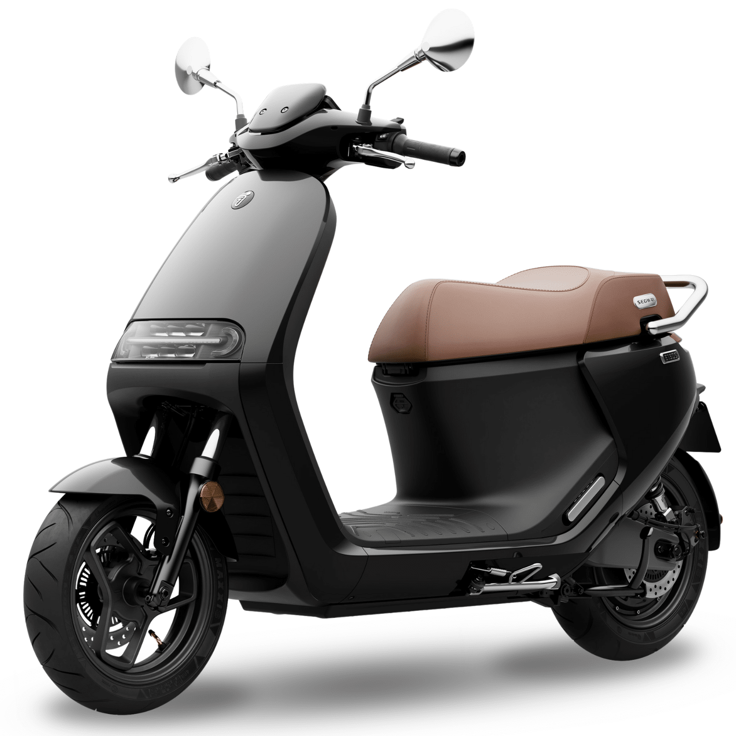 Scooter électrique Segway E150S noir, équivalent 50 cm³, idéal pour mobilité rapide, connectée et sécurisée