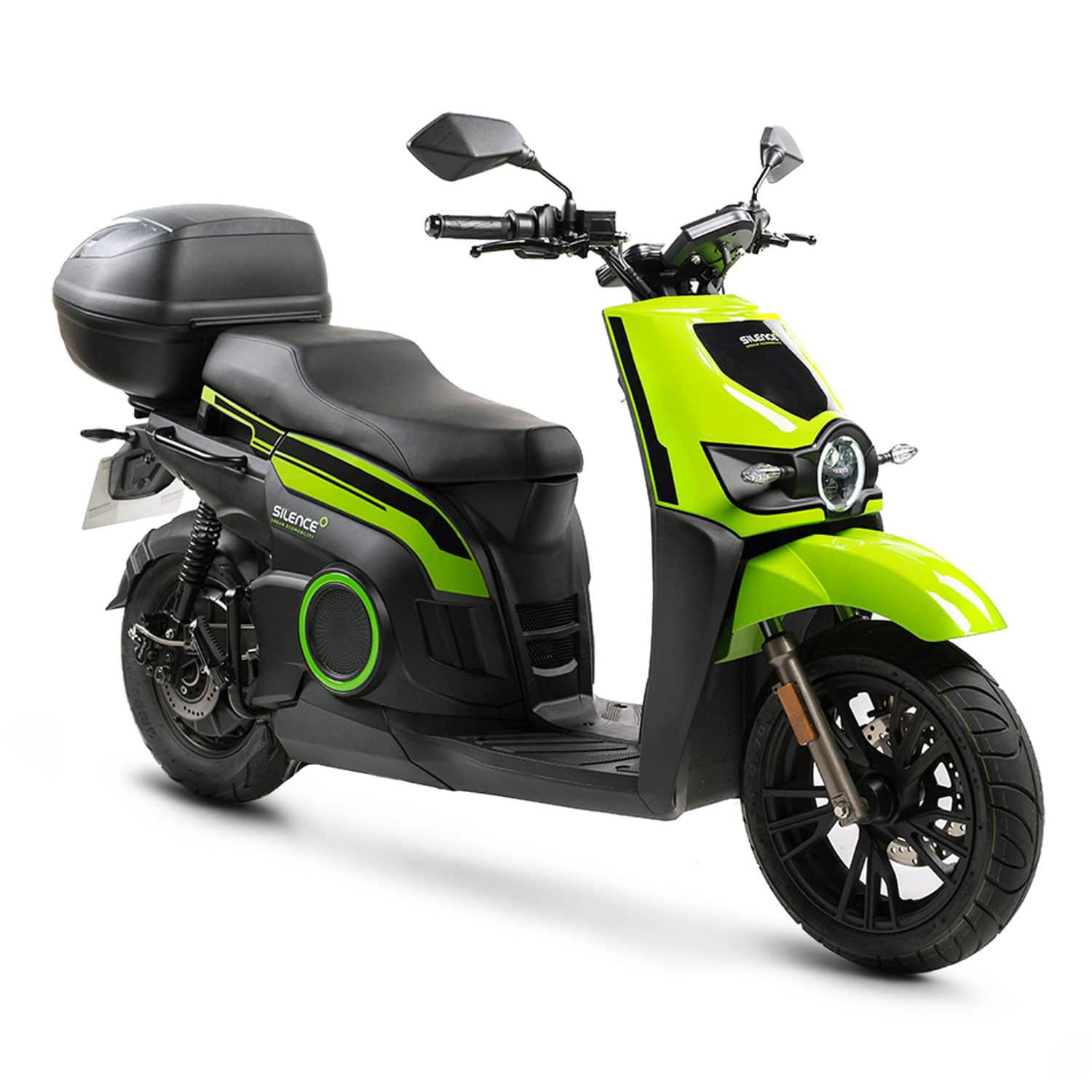 Scooter électrique Silence S02 L1E vert 50 cm³, modèle urbain maniable