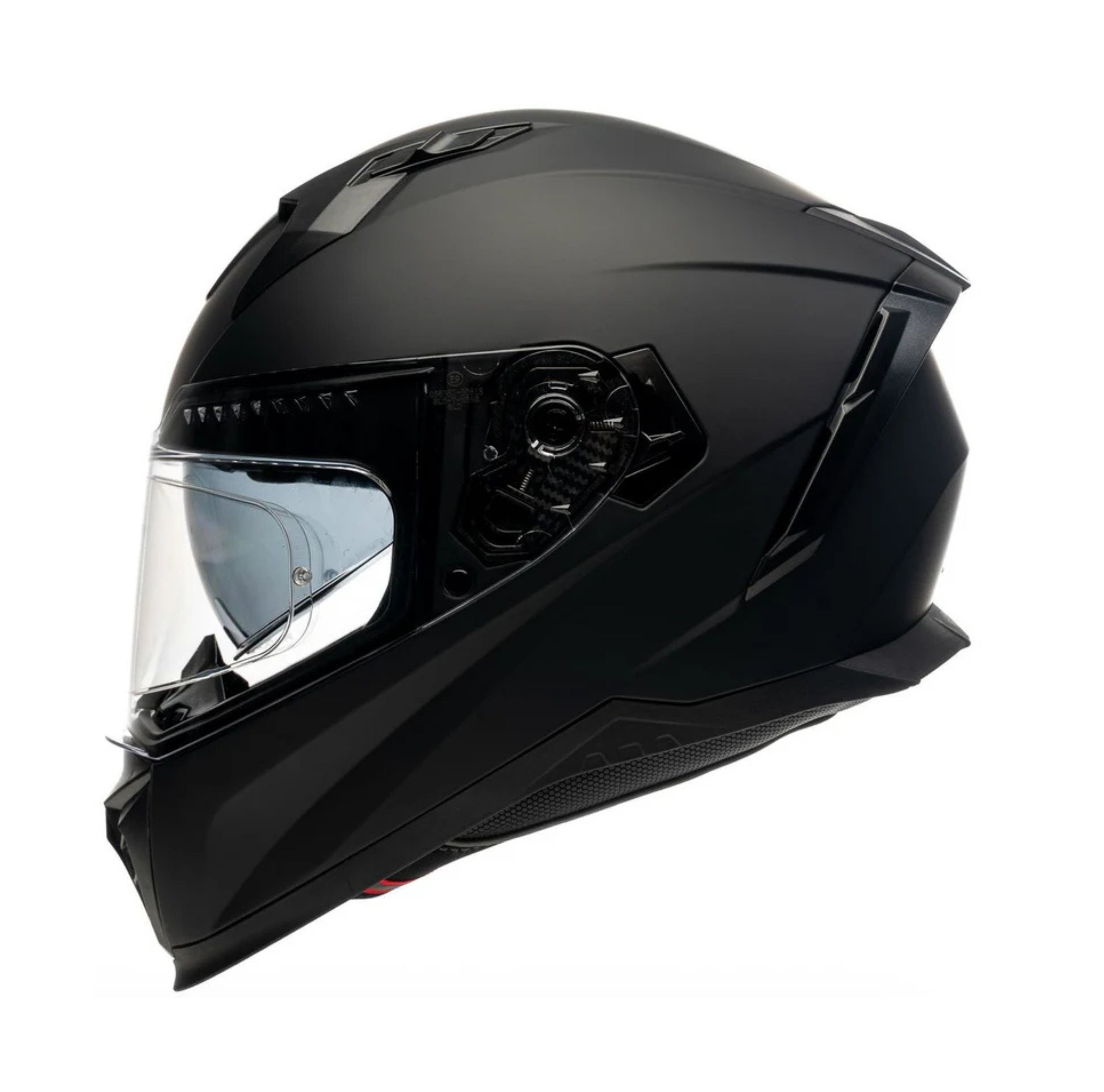 Vue latérale du casque intégral Dexter Eros mettant en avant sa forme aérodynamique et sa visière intégrée.