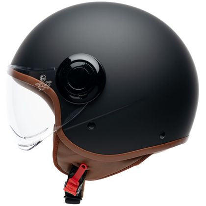 Vue latérale du casque jet Dexter Skylar illustrant sa forme ergonomique adaptée à la conduite urbaine.