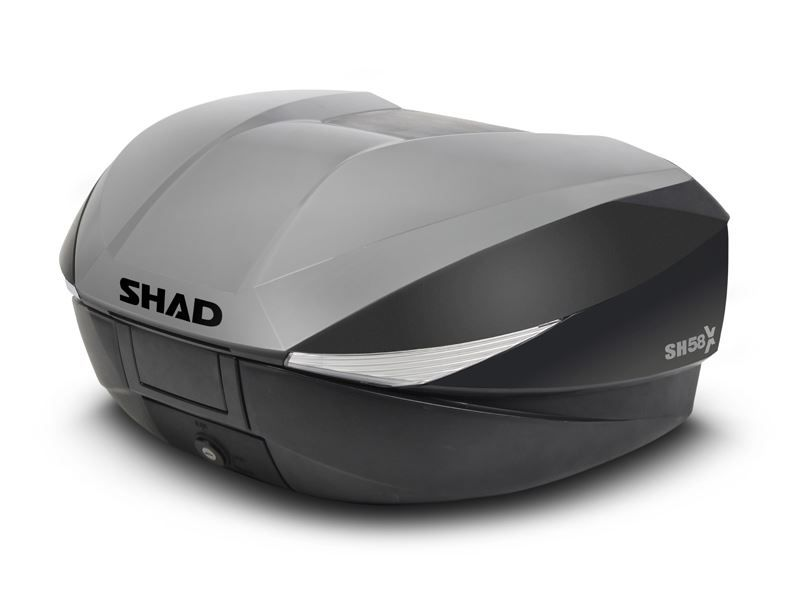 Couvercle finition titane SHAD pour top case SH58X, design moderne et élégant pour scooter électrique. En vente chez Lyliz Lille.