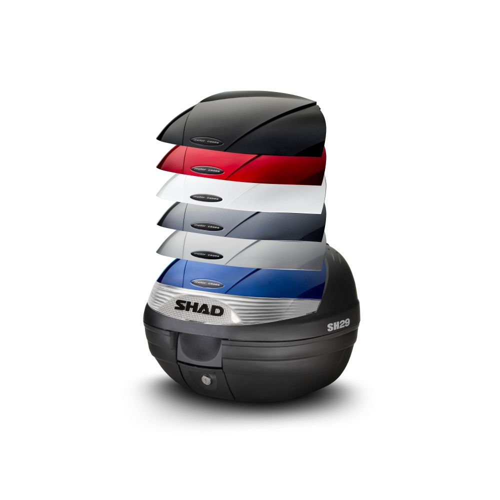 Couvercles SHAD compatibles avec le top case SH29, idéals pour personnaliser son scooter électrique. Disponibles chez Lyliz Lille.