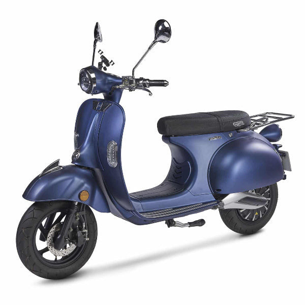 pink style bleu 125cc vue de coté scooter électrique