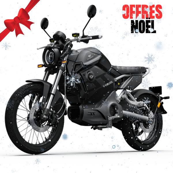 Scooter électrique Super Soco TC max noir 125 cc vue latéral en promotion noel à lille
