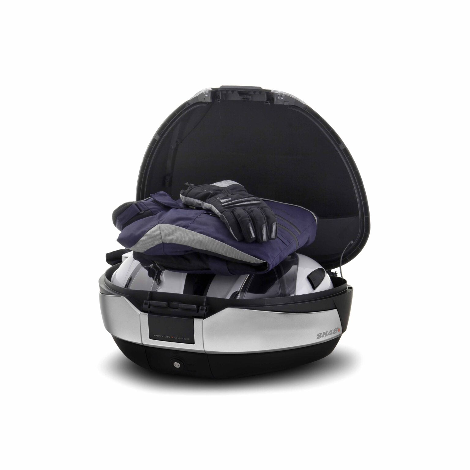 Top case SHAD SH48 offrant une capacité de 48 litres permettant de ranger deux casques intégraux en toute sécurité.